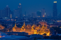 Palacio Real Bangkok. Vista nocturna.