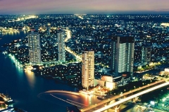Bangkok, vista aérea nocturna