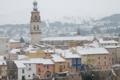 Vista de la Torre Campanario en una nevada del año 2003.