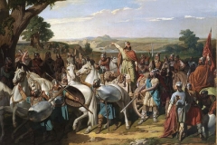 El rey Don Rodrigo, arengando a sus tropas en la batalla de la Laguna de la Janda o del Guadalete (Museo_del_Prado)