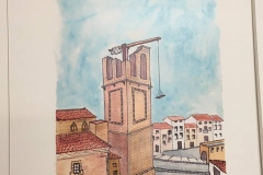 Ilustracion de la Torre, a a medio construir