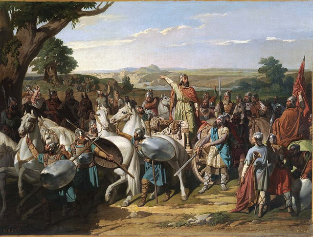 El rey Don Rodrigo, arengando a sus tropas en la Batalla de la Janda.