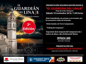 Cartel anunciador de la presentación de la Segunda Edición de la novela histórica "El Guardián del Linaje".